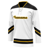 Custom Team Design White & Black Colors Design Sports Hockey Jersey HK00PP020201