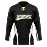 Custom Team Design Black & White Colors Design Sports Hockey Jersey HK00PP030102