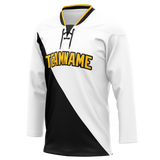 Custom Team Design White & Black Colors Design Sports Hockey Jersey HK00PP050201