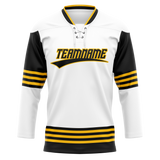 Custom Team Design White & Black Colors Design Sports Hockey Jersey HK00PP060201