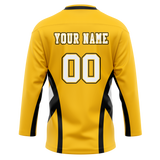 Custom Team Design Yellow & Black Colors Design Sports Hockey Jersey HK00PP081201
