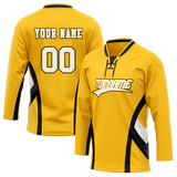 Custom Team Design Yellow & Black Colors Design Sports Hockey Jersey HK00PP081201