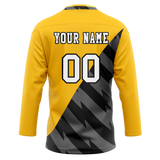 Custom Team Design Yellow & Black Colors Design Sports Hockey Jersey HK00TBL101201