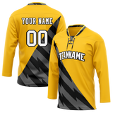 Custom Team Design Yellow & Black Colors Design Sports Hockey Jersey HK00PP101201