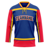 Custom Team Design Royal Blue & Red Colors Design Sports Hockey Jersey HK00SB011909