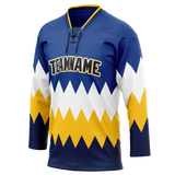 Custom Team Design Royal Blue & Yellow Colors Design Sports Hockey Jersey HK00SB021912