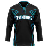 Custom Team Design Black & Dark Aqua Colors Design Sports Hockey Jersey HK00WC070116
