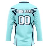 Custom Team Design Teal & Navy Blue Colors Design Sports Hockey Jersey HK00SK051718