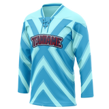 Custom Team Design Teal & Blue Colors Design Sports Hockey Jersey HK00SK091720