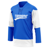 Custom Team Design Blue & White Colors Design Sports Hockey Jersey HK00TBL022002