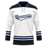 Custom Team Design White & Black Colors Design Sports Hockey Jersey HK00TBL040201