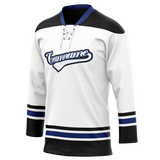 Custom Team Design White & Black Colors Design Sports Hockey Jersey HK00TBL040201