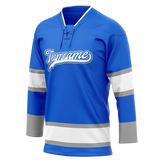 Custom Team Design Blue & White Colors Design Sports Hockey Jersey HK00TBL052002