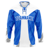 Custom Team Design Blue & White Colors Design Sports Hockey Jersey HK00TBL072002