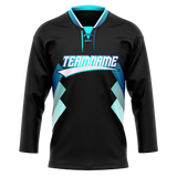 Custom Team Design Black & Teal Colors Design Sports Hockey Jersey HK00TBL100117