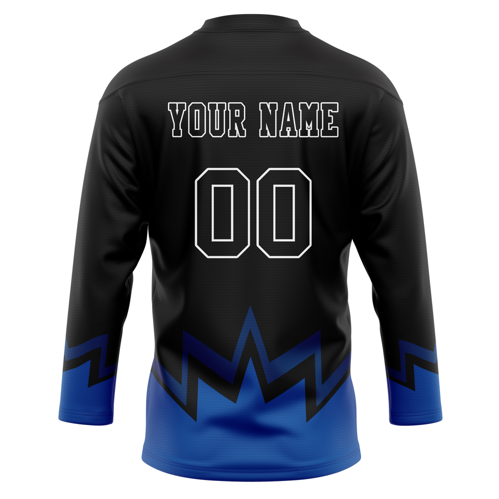 Custom Team Design Black & Blue Colors Design Sports Hockey Jersey HK00BS010120