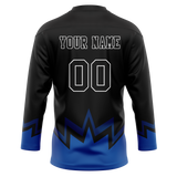 Custom Team Design Black & Blue Colors Design Sports Hockey Jersey HK00TML010120