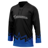 Custom Team Design Black & Blue Colors Design Sports Hockey Jersey HK00TML010120