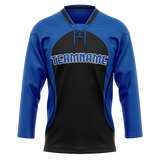 Custom Team Design Blue & Black Colors Design Sports Hockey Jersey HK00TML032001
