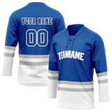 Custom Team Design Blue & White Colors Design Sports Hockey Jersey HK00BS042002