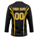 Custom Team Design Black & Yellow Colors Design Sports Hockey Jersey HK00TML050112