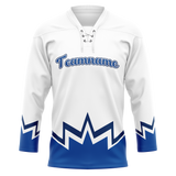 Custom Team Design White & Blue Colors Design Sports Hockey Jersey HK00TML060220