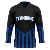 Custom Team Design Black & Blue Colors Design Sports Hockey Jersey HK00BS070120