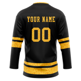 Custom Team Design Black & Yellow Colors Design Sports Hockey Jersey HK00BS090112