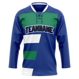 Custom Team Design Royal Blue & Kelly Green Colors Design Sports Hockey Jersey HK00VC011915