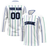 Custom Team Design White & Royal Blue Colors Design Sports Hockey Jersey HK00SJS030219