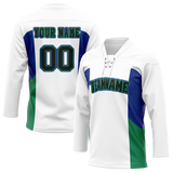 Custom Team Design White & Royal Blue Colors Design Sports Hockey Jersey HK00VC070219