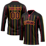 Custom Team Design Black & Red Colors Design Sports Hockey Jersey HK00VC080109
