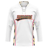 Custom Team Design White & Gray Colors Design Sports Hockey Jersey HK00VGK010203