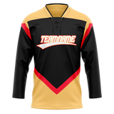 Custom Team Design Black & Cream Colors Design Sports Hockey Jersey HK00VGK040105