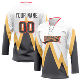 Custom Team Design White & Gray Colors Design Sports Hockey Jersey HK00VGK050203