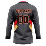 Custom Team Design Gray & Black Colors Design Sports Hockey Jersey HK00VGK080301