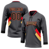 Custom Team Design Gray & Black Colors Design Sports Hockey Jersey HK00VGK080301