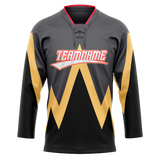 Custom Team Design Gray & Black Colors Design Sports Hockey Jersey HK00VGK100301