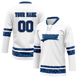 Custom Team Design White & Blue Colors Design Sports Hockey Jersey HK00AD090220